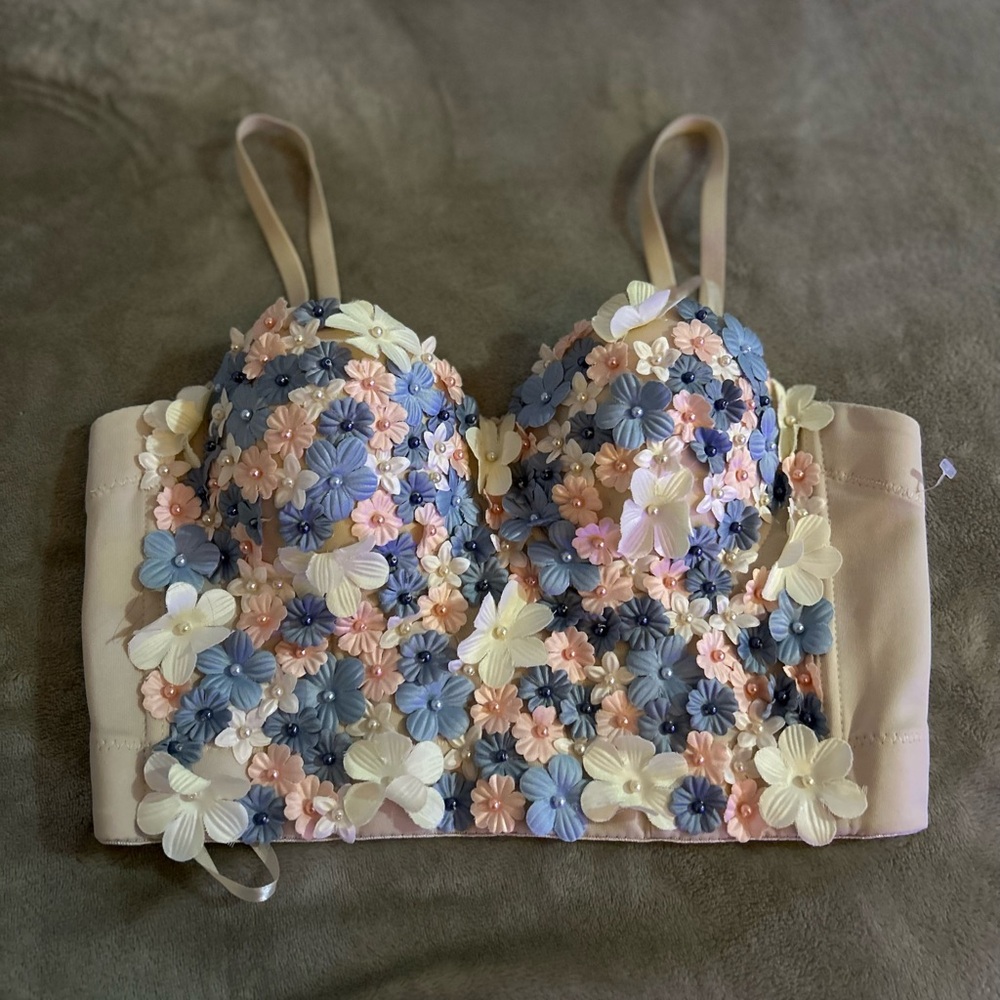 Floral 3D unique bralette